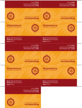Dresdner SSV - Membership cards with cutting markers