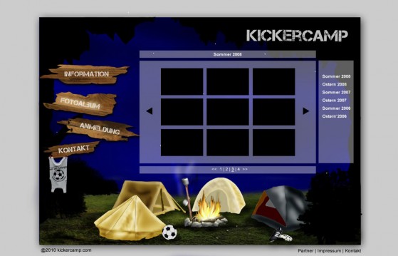 Kickercamp - New design of the image gallery made by Jessica Nierth