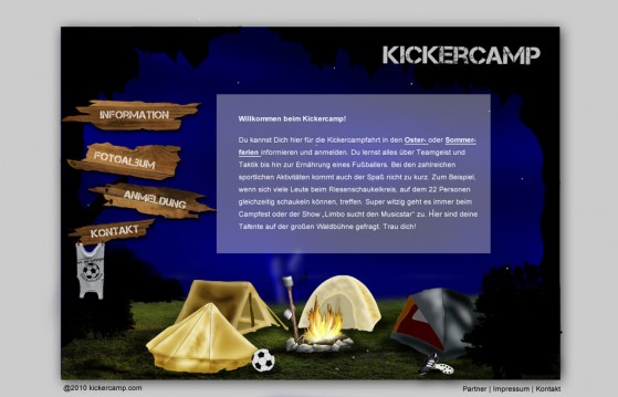 Kickercamp - New design of the image gallery made by Jessica Nierth