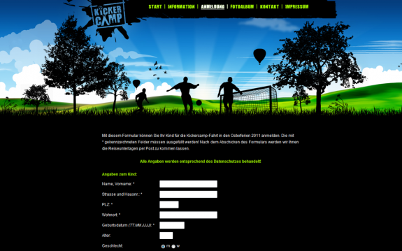 Kickercamp - New design - Application form