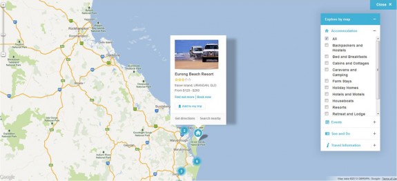 Sunshine Coast - Konsumenten Seite - Google Map Marker Detail-Ansicht