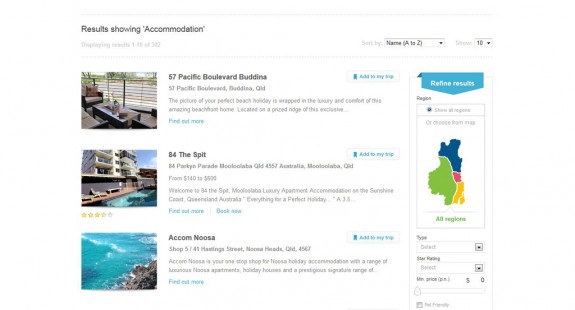 Sunshine Coast - Consumer site - Search for accomodation