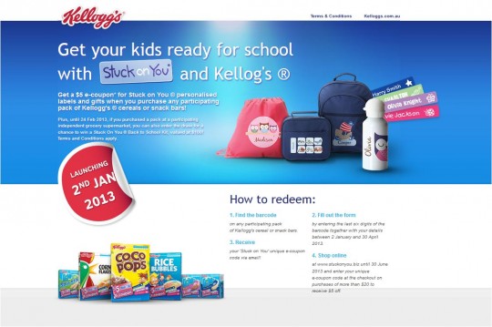 Kelloggs - Back to School - Homepage