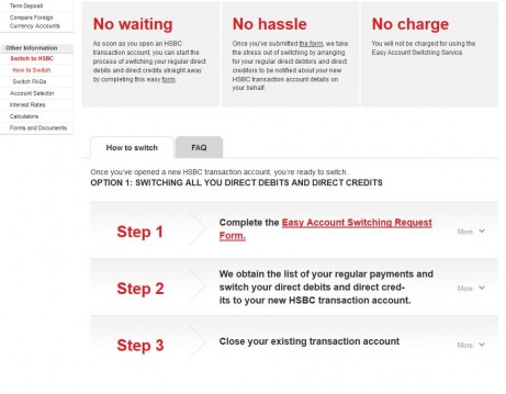 HSBC - Switching accordion menu